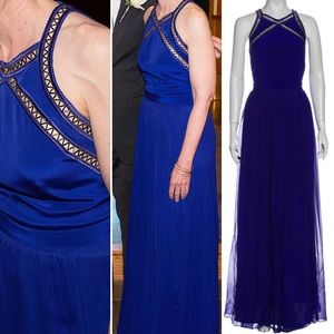 Rebecca Taylor Silk Maxi Long Dress Blue Size 2